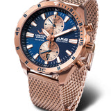 Almaz - Bransoletka z siatki w kolorze różowego złota PVD