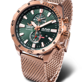 Almaz - Bransoletka z siatki w kolorze różowego złota PVD